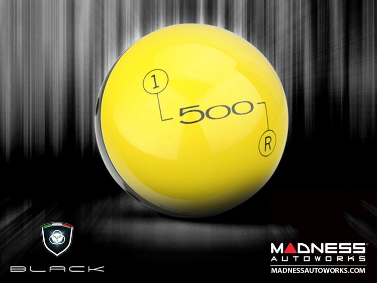 FIAT 500 Gear Shift Knob by BLACK - Yellow Top w/ Black Base